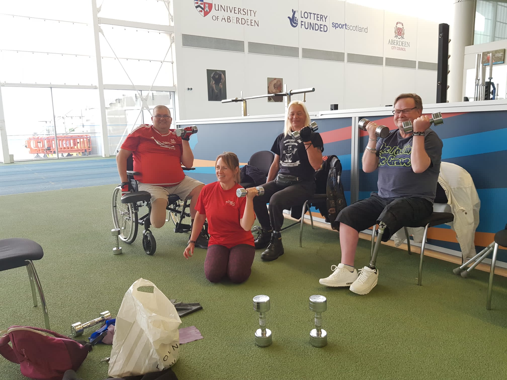 Amputees taking part in Strength & Conditioning at the Sports Village.