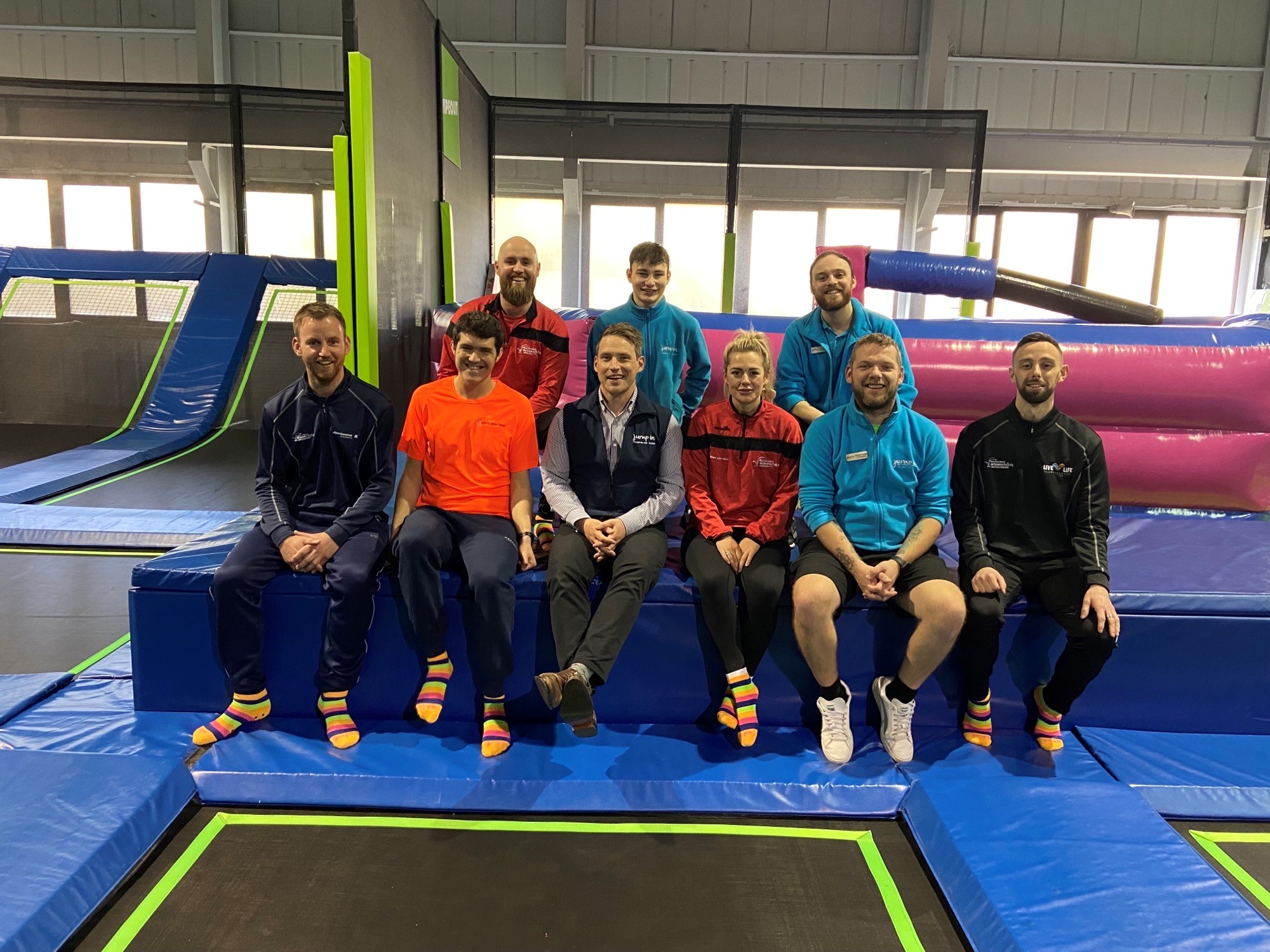 A picture of staff who helped at a Trampoline and Rebound festival.